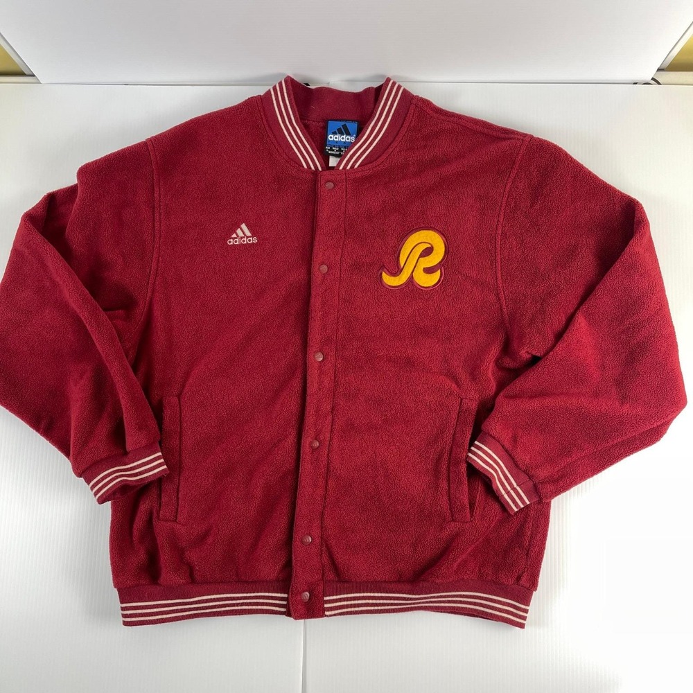 Adidas Washington Redskins NFL Fleece Snap Button Jacket L NFL Team Apparel Sz L
